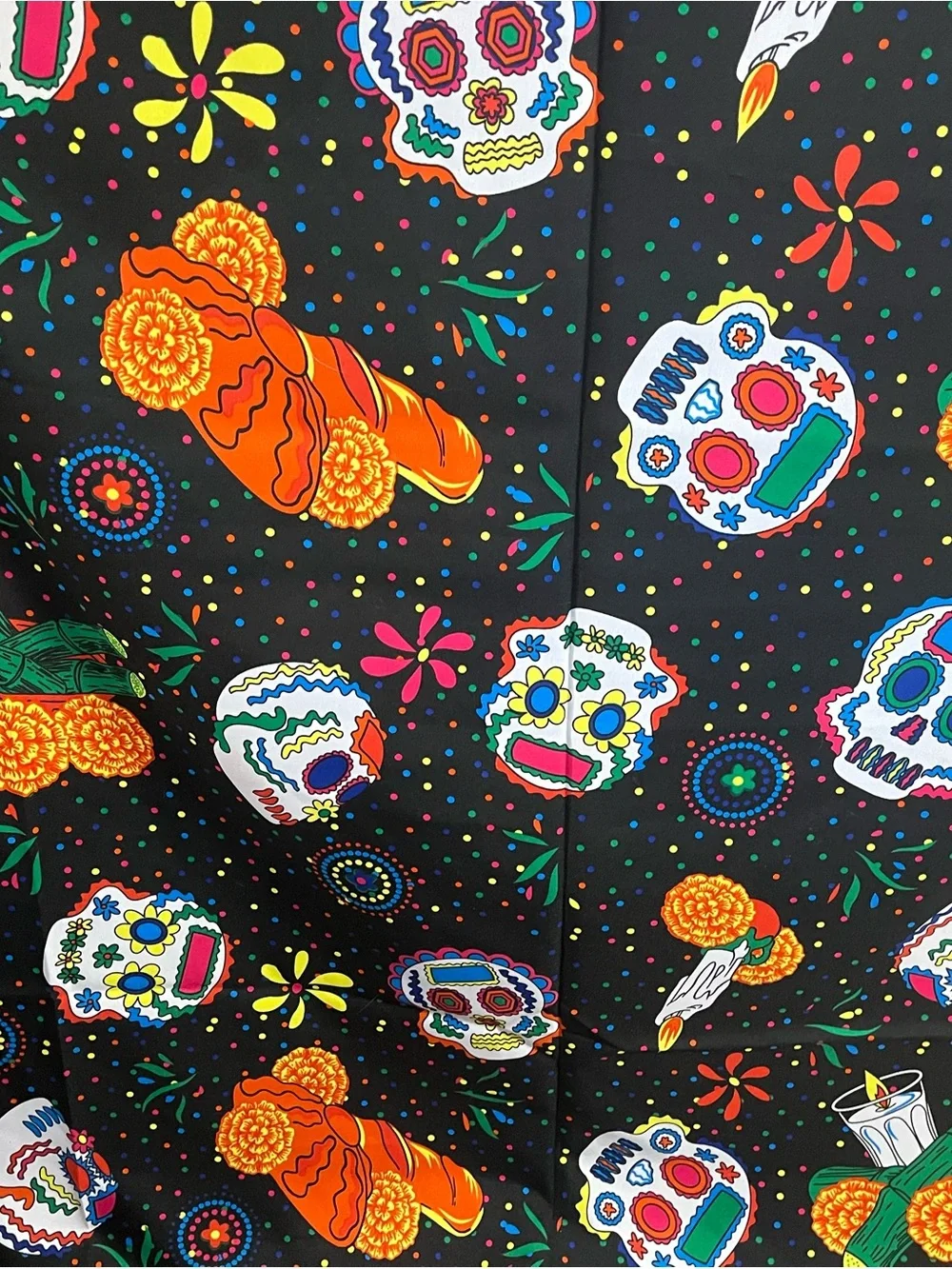 Brand new Day of the Dead Skull Fabric One piece of 10.50 yards a 59” wide